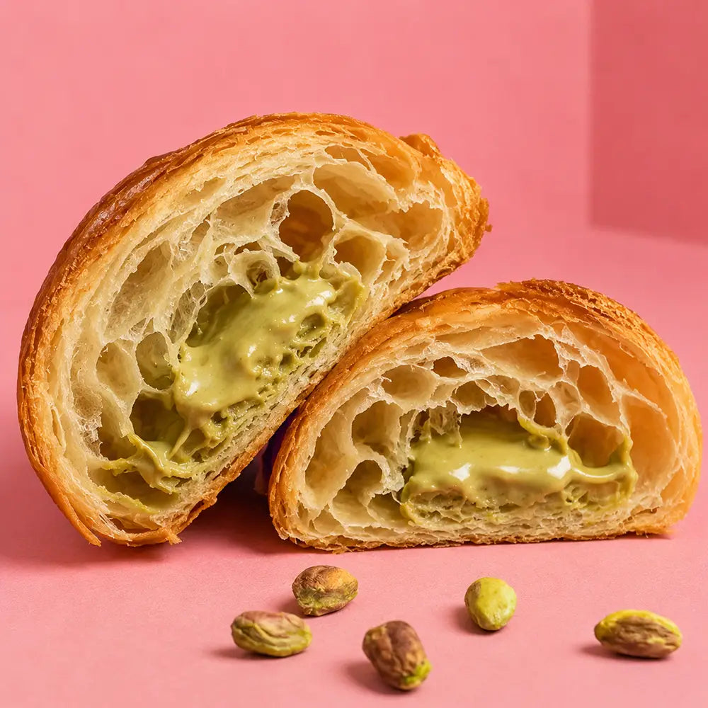 ausgewählte pistaziencremefüllung für gebäck und croisant. für die Gastronomie und bäckerrei.