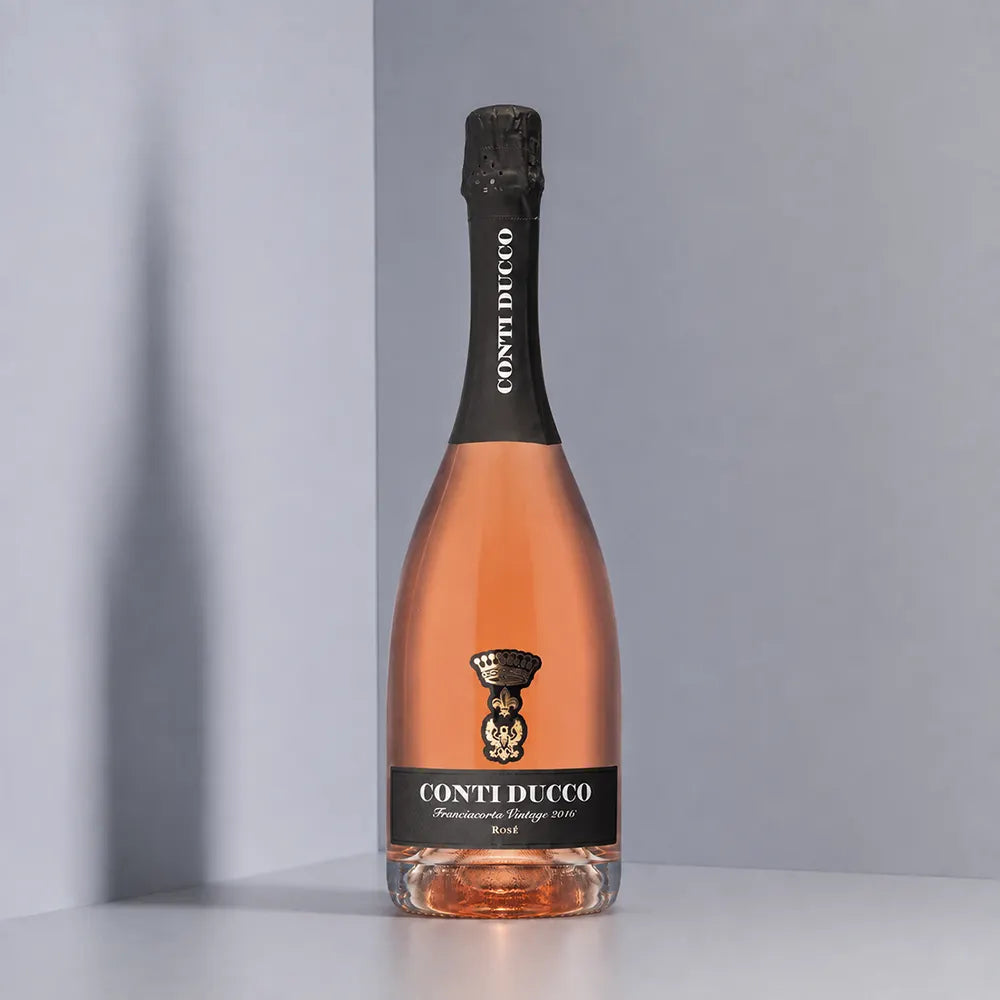 franciacorta von conti ducco rose aus pinot noir und 54 Monate Flaschengärung