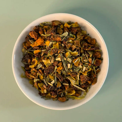 bio fruechtetee fuer gastronomie und cafe lose im teller