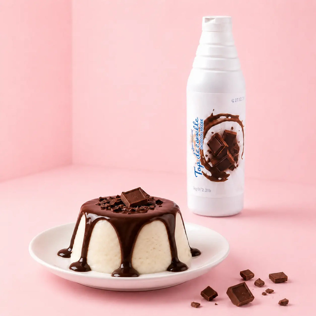 schokolaentopping für dessert und panna cotta